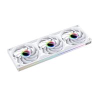 Jungle Leopard STARLINK Single Frame Ventilateur Unité avec Vitesse Affichage, All-in-One Conception,avec 1/2/3 x 120mm 2300RPM/66.6CFM/2.77mmH2O ARGB PWM Ventilateur (3, WH, AL)