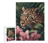Jungle Leopard with Pink Flowers Puzzle 1000 Pièces Educa Jouet en Bois Cadeau Unique Décoration Intérieure Jeu Éducatif Challenge Toy Adultes Et Enfants À Partir De 14 Ans 500 PCS