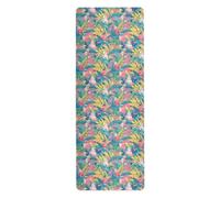 Jungle Mandrill Peach Summer Tropical Tapis de yoga fin pour extérieur imprimé, antidérapant, serviette de yoga antidérapante avec sacs tapete para ejercicio 180,3 x 66 cm