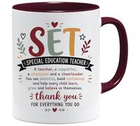 Jungle Mug | Cadeaux de remerciement pour professeur | Ensemble de soutien d'éducation spéciale avec motif de pom-pom girl | Cadeaux mignons pour femmes | Souvenir de départ des SAT | Personnel de