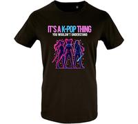 Jungle Mug Kpop Demon Hunter T-Shirt Unisexe Adulte | It’s a K-Pop Thing Haut Graphique | Cosplay Anime Rumi Zoey Huntrix | Cadeau Fans Kpop (FR/ES, Alpha/Lettres, L, Taille Normale, Taille Normale)