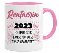 Jungle Mug Tasse à café humoristique pour retraite - Cadeau d'adieu amusant pour la retraite - 2023 « Ich habe sehr lange für diese Tasse gearbeitet » - Cadeau d'adieu amusant pour la retraite