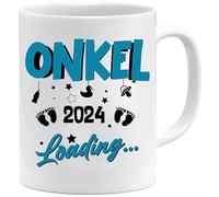 Jungle Mug Tasse avec inscription en allemand | Oncle Loading 2024 | Tasse à café pour oncle | Idée cadeau pour oncle | Anniversaire, Pâques, Noël (blanc)