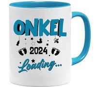 Jungle Mug Tasse avec inscription en allemand | Oncle Loading 2024 | Tasse à café pour oncle | Idée cadeau pour oncle | Anniversaire, Pâques, Noël (bleu)