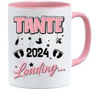 Jungle Mug Tasse avec inscription en allemand | Tante Loading 2024 | Tasse à café pour tante | Idée cadeau pour tante | Anniversaire, Pâques, Noël (rose)