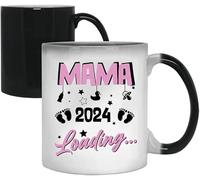 Jungle Mug Tasse avec inscription « Mama Loading 2024 » - Tasse à café pour maman - Idée cadeau pour maman - Pour anniversaire, Pâques, Noël (changement de couleur)