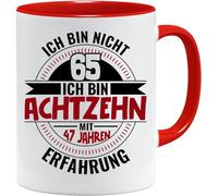 Jungle Mug Tasse cadeau d'anniversaire de 65 ans avec inscription | Ich Bin Nicht 65 Ich Bin 18 mit 47 Jahre Erfahrung | Geburtstag Geschenkideen | Geschenke für Papa | Opa Tasse | Geschenkideen