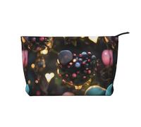 Jungle of Love Trousse de maquillage multifonction en velours côtelé avec fermeture éclair 22 x 7 x 17 cm pour voyage, camping, vacances, fitness, Noir , Taille unique