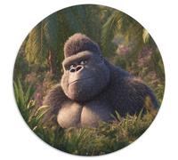 Jungle,Puzzles pour Adultes 1000pcs (67.5x67.5cm),Jeux De Défi Gorille à Dos argenté