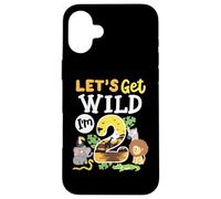 Jungle Safari Let's Get Wild 2e Anniversaire Zoo 2 Ans pour Enfant Coque pour iPhone 16 Plus