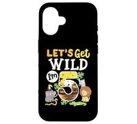 Jungle Safari Let's Get Wild 5ème Anniversaire Zoo pour Enfant de 5 Ans Coque pour iPhone 16