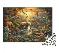 Jungle Sauvage Casse-tête 1000 Pièces sans Poussière, Grand Puzzle Troupeau Junglejeu De Patience pour Un Passe-Temps pour Adulte, Étoile du Cadeau De Noël 52x38cm/1000pcs