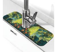 Jungle Soccer Pitch Art Tapis de robinet en diatomite 38,1 x 14,9 cm