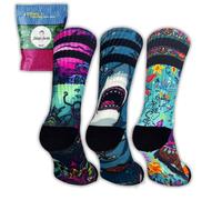 Jungle Socks Chaussettes de sport longues colorées et amusantes, lot de 3, pour hommes et femmes, pour le Cross Training, le cyclisme, la course à pied, le fitness. Conçu en Europe.