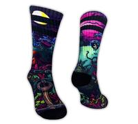 Jungle Socks Chaussettes de sport longues colorées et amusantes pour hommes et femmes, pour le Cross Training, le cyclisme, la course à pied, le fitness, le VTT. Conçu en Europe.