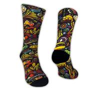 Jungle Socks Chaussettes de sport longues colorées et amusantes pour hommes et femmes, pour le CrossFit, le cyclisme, la course à pied, le VTT. Conçu en Europe. 43-46 EU.