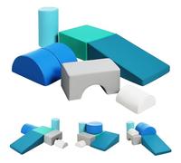 JungleDove Baby Soft Play Set: 9-Piece PU Leather Foam Children's Soft Play Building Blocks - Toddler Soft Games - Indoor Playground Climbing Toys