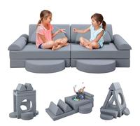 JungleDove Lot de 14 canapés modulaires en polyuréthane pour enfants - Mousse à mémoire de forme - Patchwork - Tapis de sol pour enfant - Multifonctionnel - Puzzle d'apprentissage initial - Meubles