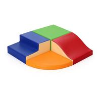 JungleDove Lot de 4 Jouets d’Escalade pour Tout-Petits : Ensemble de Jeu Souple en Cuir PU - Blocs d’Escalade en Mousse pour Ramper et Glisser, Aire de Jeux intérieure pour Enfants (Couleur variée)