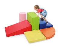 JungleDove Parcours Motricité Bébé 6 Pièces: Module Motricité Enfant Cuir PU Blocs Mousse Éducatifs - Jouets Descalade Structure d'escalade Antidérapante Ensemble Cylindre