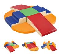 JungleDove Parcours Motricité Bébé 9 Pièces: Module Motricité Enfant Cuir PU Blocs Mousse Éducatifs - Jouets Descalade Bébé Structure d'escalade Antidérapante Ensemble d'échelle Double