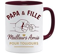 JungleMug - Cadeau fête des pères papa | Tasse Papa & Fille Meilleurs Amis Pour Toujours | Mug original pour homme | Idée cadeau anniversaire père