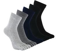 JUNHAO-SHOP Lot de 5 paires de chaussettes à orteils Five Finger Crew pour homme, respirantes, pour le sport, la course à pied, multicolore, 39-42, Multicolore, Taille unique