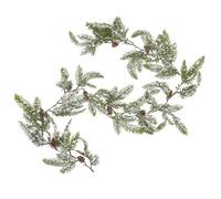 Junhui 160 cm Guirlande de Noë, Guirlande de Pin pour Cheminées, Tables, Escaliers, Décoration de Noël d'intérieur