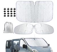 Junhui 3 Pièces Thermique Voiture Remplacement Compatible avec Renault Trafic 2001-2014, Thermique Voiture Kit pour Opel Vivaro 2001-2014, Protection Solaire Pare-Brise