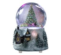 Juniland Christmas Tree and Automatic Revolving Train Snow Globe Color Changing Light Effect Snowglobe 4 inches Plays O Christmas Tree (Christmas Tree and Train) MG-7282