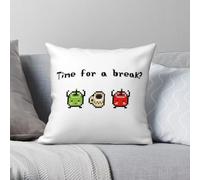 Junimo Taie d'oreiller carrée en polyester et lin avec fermeture éclair Motif pause thé Stardew Valley