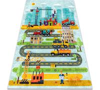 JUNIOR 52105.801 Tapis lavable Chantier, rue pour enfants antidérapant - bleu Multicolore 160x220 cm