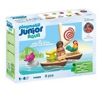 Junior 71459 Vaiana et bateau a voile, Flotte dans l'eau, Jouet pour le bain, Disney, Des 12 mois Bleu G