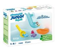 PLAYMOBIL Junior 71689 Toboggan aquatique et animaux marins Comprend un personnage, des animaux et des accessoires - Dès 18 mois