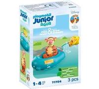 Junior 71704 Tigrou avec canot, Flotte dans l'eau, Jouet pour le bain, Junior & Disney, Des 12 mois Bleu G