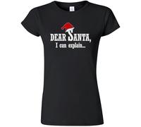 Junior Dear Santa I Can Explain DT Novelty T-Shirt Tee Manches Courtes(Medium)
