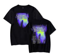 Junior H 2025 Sad Boyz Live & Broken Heart Tour Merch T-shirt - T-shirt unisexe streetwear col rond à manches courtes pour homme et femme, Noir , M