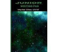 Junior Legal Writing Pad, College-Ruled, Green Stars Design, 8.27x11.69" 50 Sheets