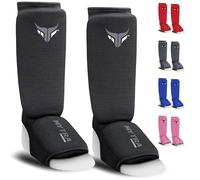 Junior Protecteur Tibia-Cou-de-Pied Extensible Protege Tibia Boxe léger et rembourré entraînement protège Tibia Muay Thai, Arts Martiaux et Protege Tibia MMA Enfant