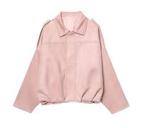Juniors Veste ample à manches chauve-souris 3/4 pour femme à capuche pour l'hiver et l'automne 2025, J-071 Rose, L