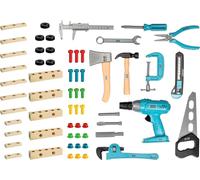 Juniortool1 Jeu De 61 Jouets Pour Enfant Comprenant 14 Outils Et Blocs De Construction Avec Écrous Et Vis-Kit D'Outils Pour Enfants À Partir De 3 Ans