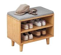 JUnipi Banc de Rangement étroit pour Chaussures, Armoire à Chaussures avec siège, 42cm/60cm, Petit Meuble de Rangement pour Chaussures pour l'entrée, Petit Espace