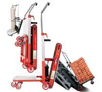 JUNIPI Monte-Escalier éLectrique - Diable, avec PoignéE TéLescopique, MontéE/Descente D'Escaliers (80 éTages), Capacité De Charge De 300 Kg (24 V 26 Ah), Diable éLectrique,Red