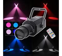 JUNIPI Projecteur De ScèNe 50 W, 4 en 1 RVB LED Pinspot Light, DMX 512 / TéLéCommande/Commande Vocale, Ouverture RéGlable, pour DJ Disco Party Bar Club Show Wedding Theatre