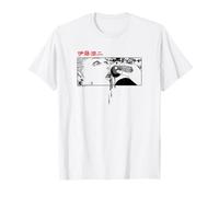 Junji Ito Anime Girl Eating Globule Cropped Kanji Portrait T-Shirt