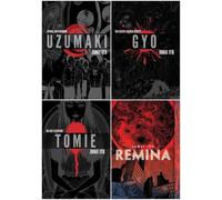 Junji Ito Bestselling 4 Books Collection Set - Uzumaki (3-in-1 Deluxe Edition), Gyo (2-in-1 Deluxe Edition), Tomie (Complete Deluxe Edition), Remina