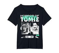 Junji Ito Horror of Tomie High Contrast Panels Horror Manga T-Shirt, Femme Grandes Tailles, Noir, 4X