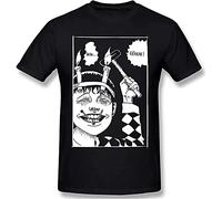 Junji Ito Souichi Tsujii Black T Shirt Junji Ito Men's T-Shirt Tees Pure Short Sleeve Black