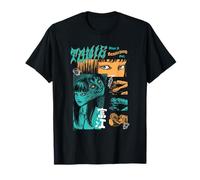 Junji Ito Tomie Orange and Aqua Zine Collage Horror Manga T-Shirt, Homme, Noir, S