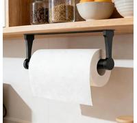 JUNJIEFU Portarrollos Papel Cocina, 30cm Portarrollos Papel Higienico Sin Taladro, Porta Rollos de Papel Cocina de Aluminio - 2 Métodos de Instalación-Para Cocina, Baño, Salón